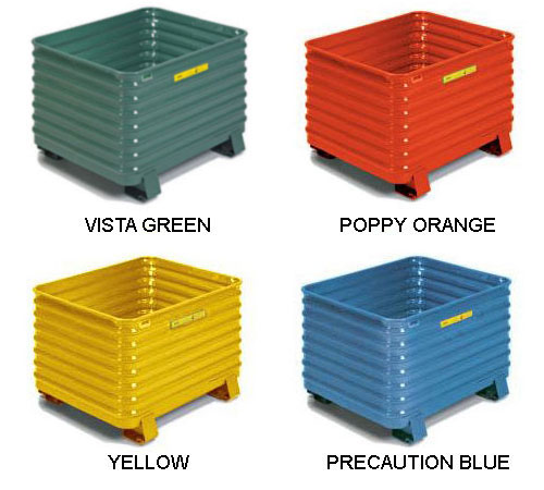 color options for Steel King corrugated bulk containers